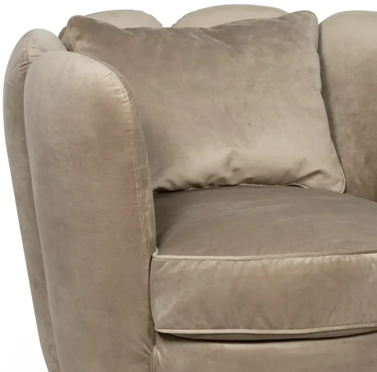 Cosmo Velvet Swivel Chair (Latte)