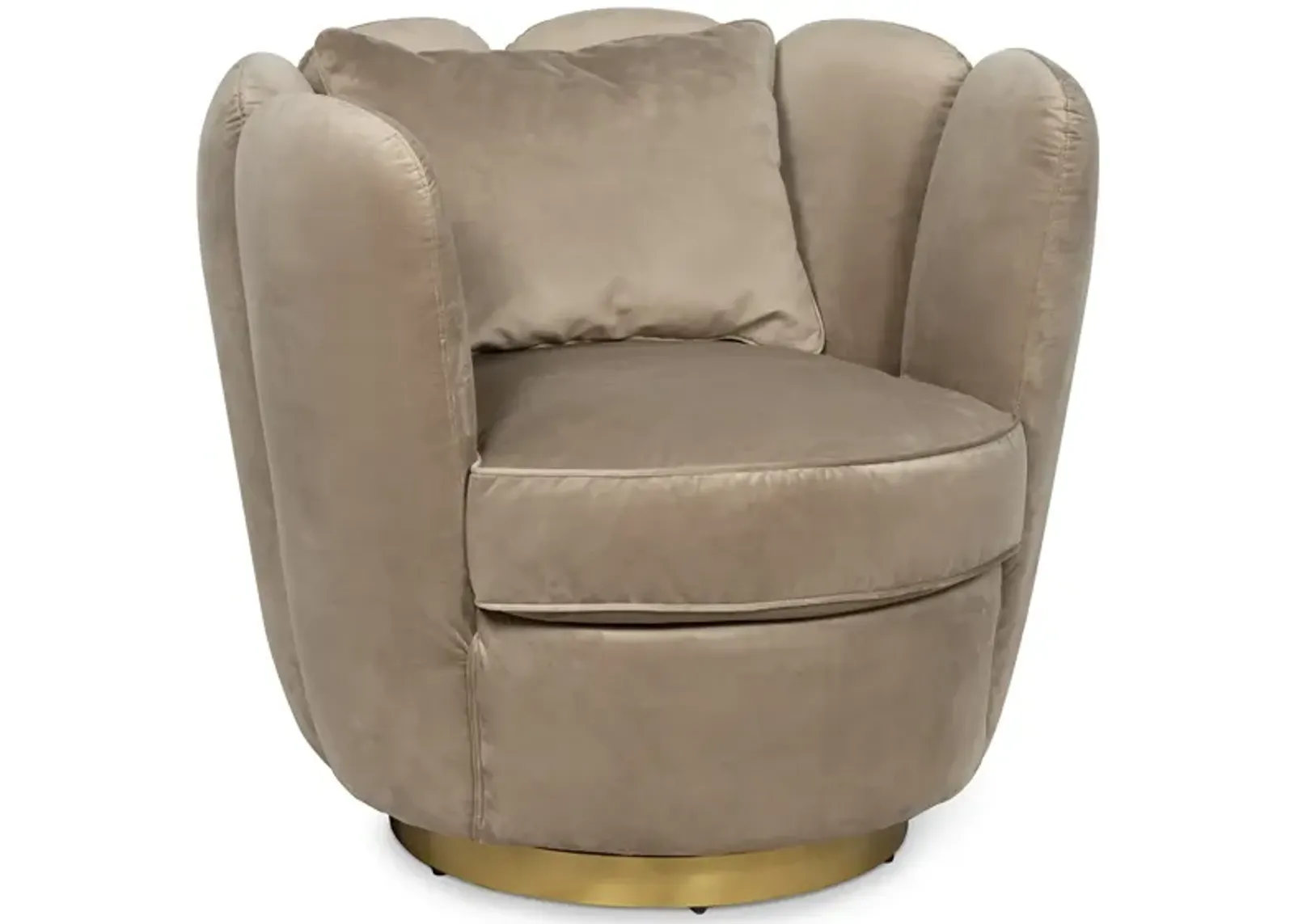 Cosmo Velvet Swivel Chair (Latte)