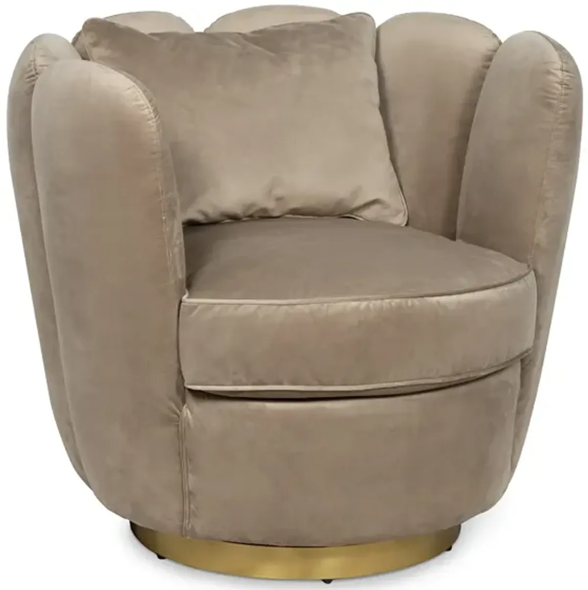 Cosmo Velvet Swivel Chair (Latte)