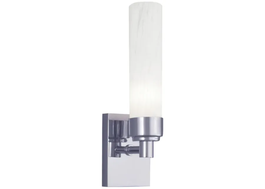 Alex 1-Light Sconce - Chrome with Splashed Opal Glass