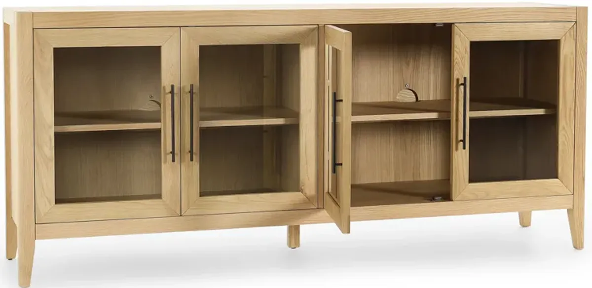 Beechgrove Four Door Sideboard in Natural Brown