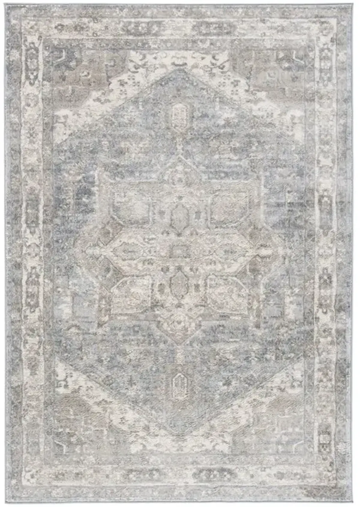 Brentwood 852 Grey / Beige 9' X 12' Large Rectangle Powerloomed Rug