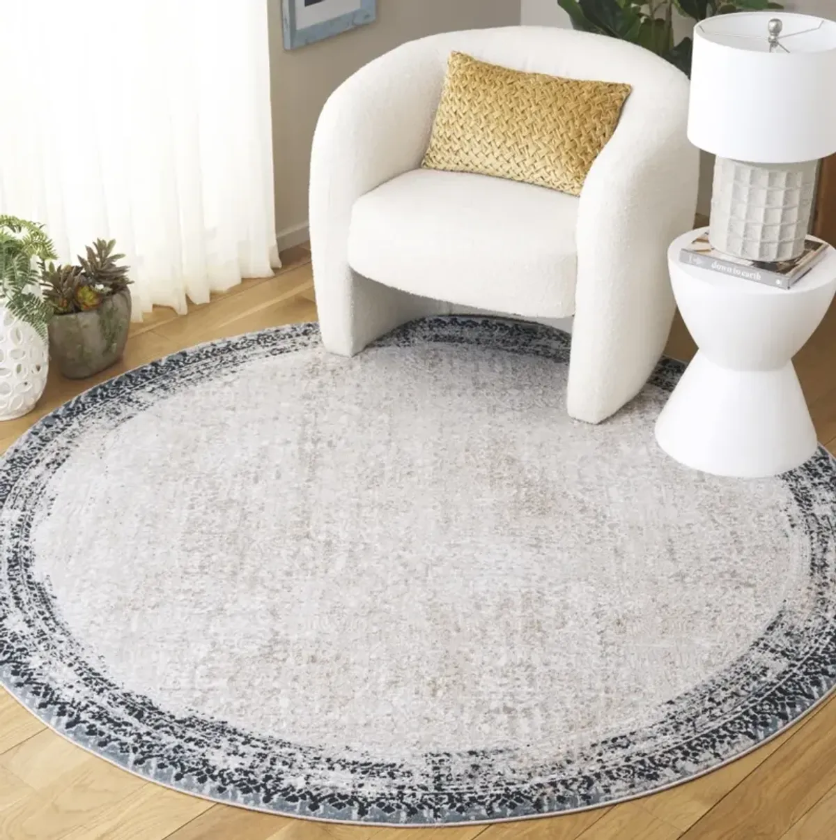 PARKER 117 TAUPE  6'-7' x 6'-7' Round Round Rug