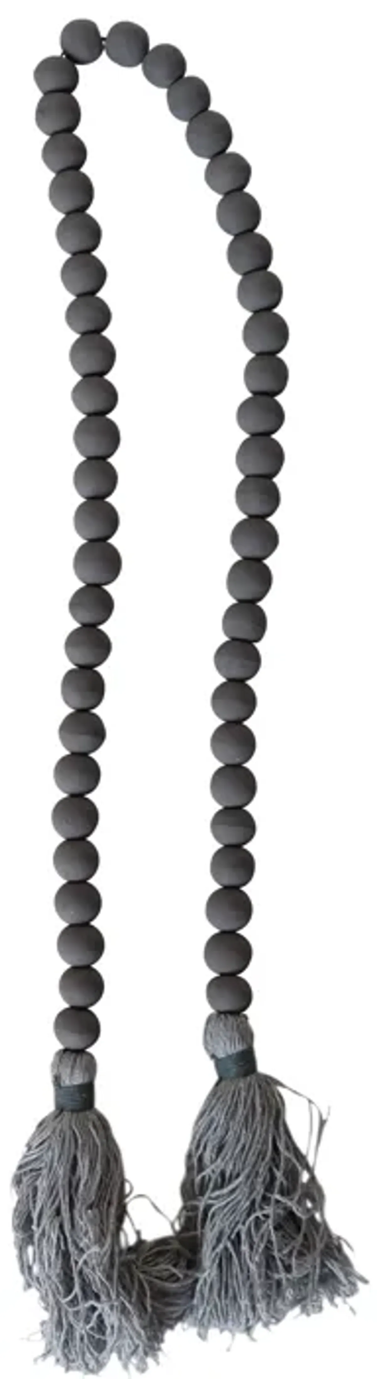 Wood, 45"l Beads, Gray