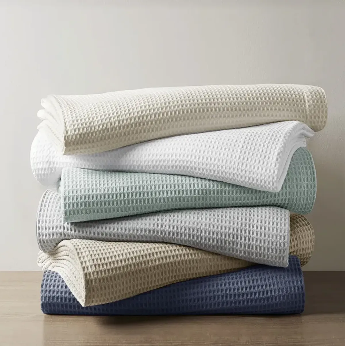 Beautyrest Cotton Waffle Weave Aqua Cotton Blanket