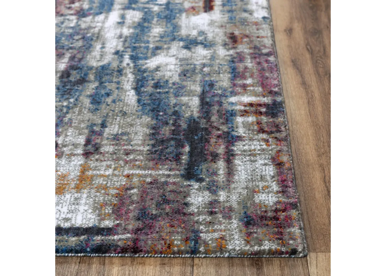 Signature Gray/Cream  Recycled Polyester 2'6" x 8' Runner Rug