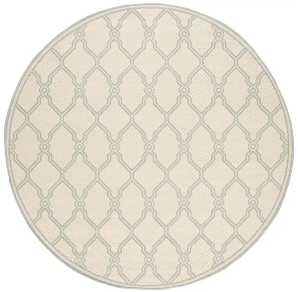 LINDEN 124 Collection LND124L-6R Cream / Aqua 6'-7" X 6'-7" Round