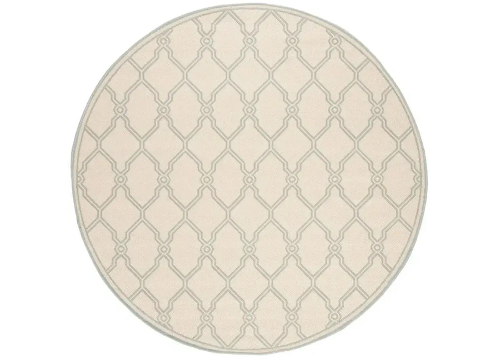 LINDEN 124 Collection LND124L-6R Cream / Aqua 6'-7" X 6'-7" Round