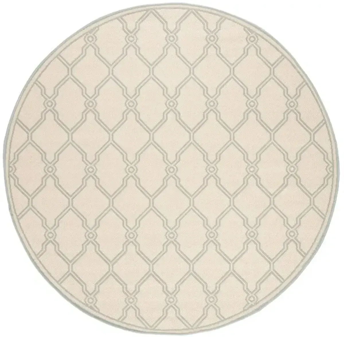 LINDEN 124 Collection LND124L-6R Cream / Aqua 6'-7" X 6'-7" Round