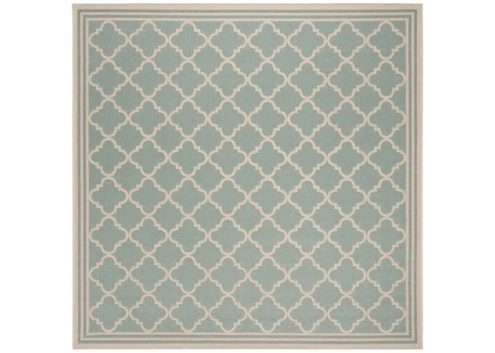 LINDEN 121 Collection LND121K-6SQ Aqua / Cream 6'-7" X 6'-7" Square