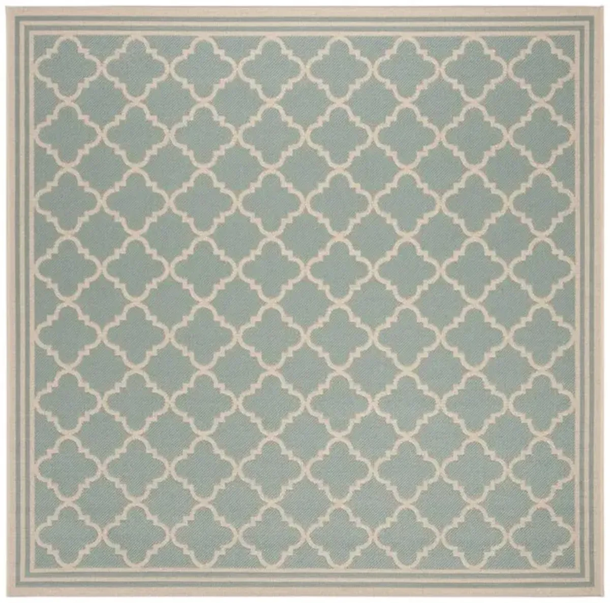 LINDEN 121 Collection LND121K-6SQ Aqua / Cream 6'-7" X 6'-7" Square