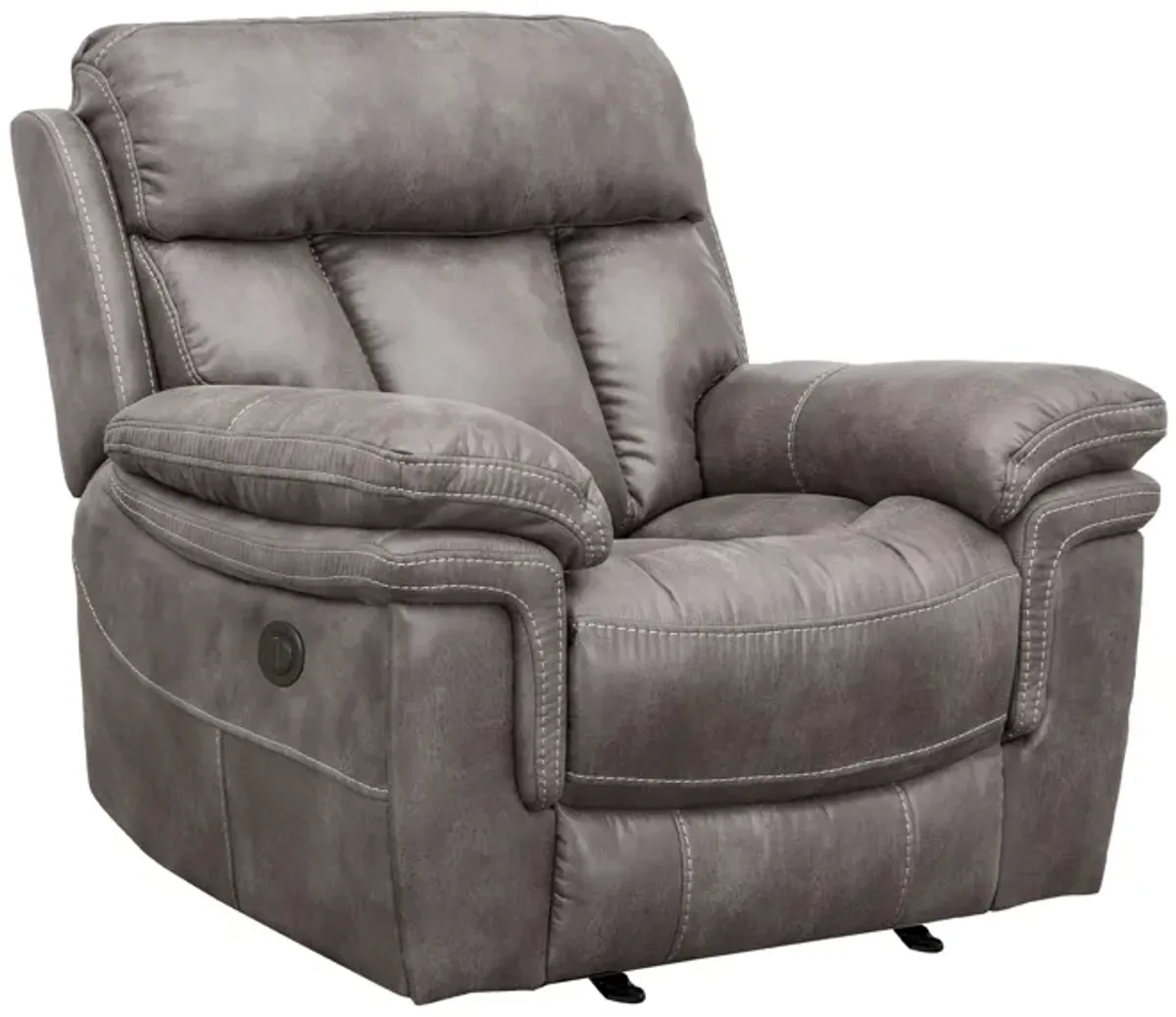 Estelle Power Recliner Chair in Gunmetal Fabric