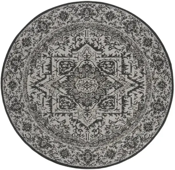 LINDEN 139 Collection LND139A-8R Light Grey / Charcoal 8' X 8' Round