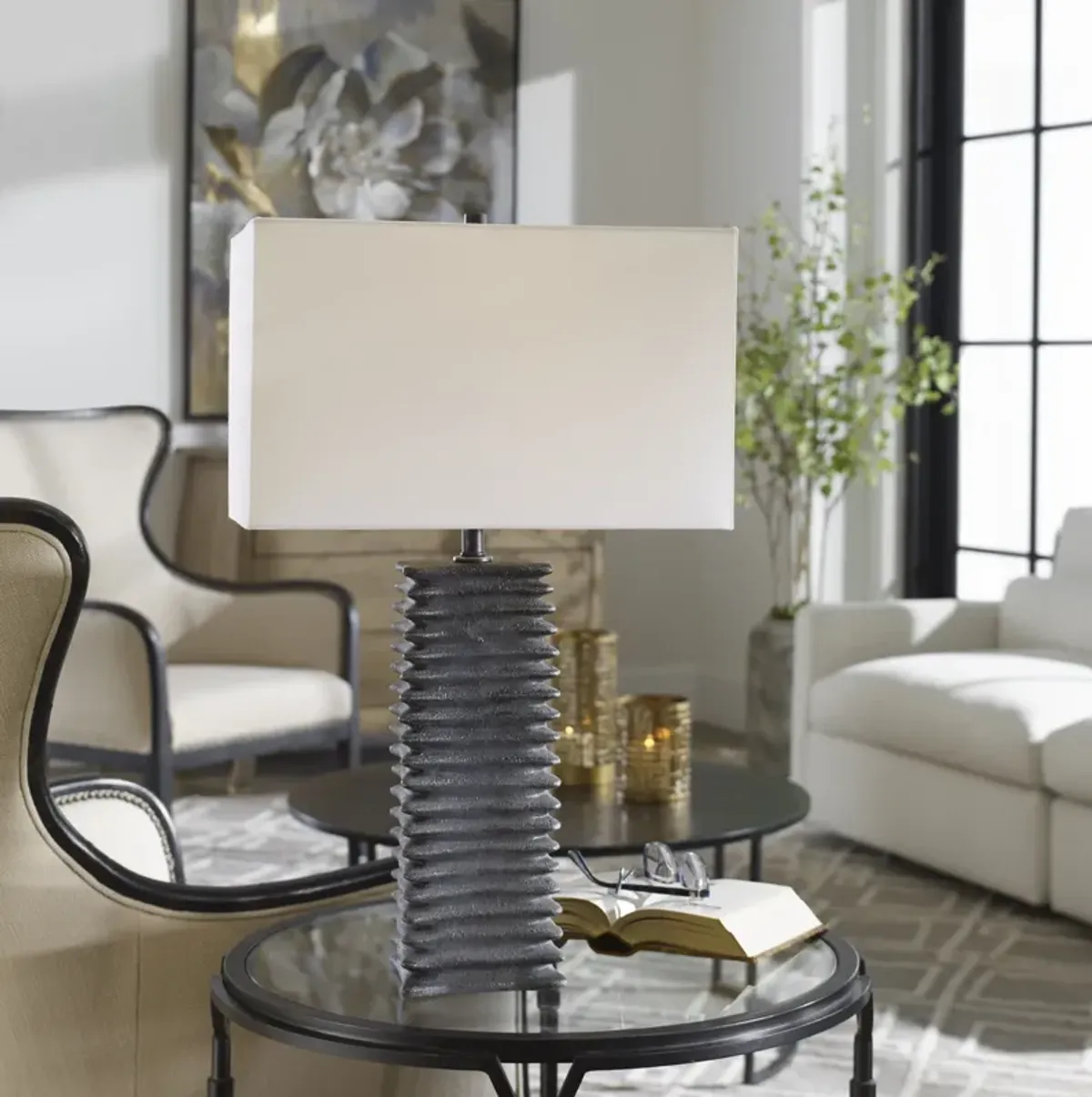 Sanderson Metallic Charcoal Table Lamp