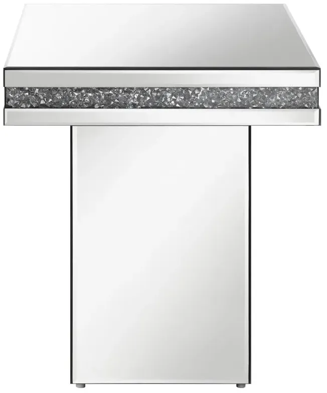 Elora Pedestal Square Top Accent Table Mirror