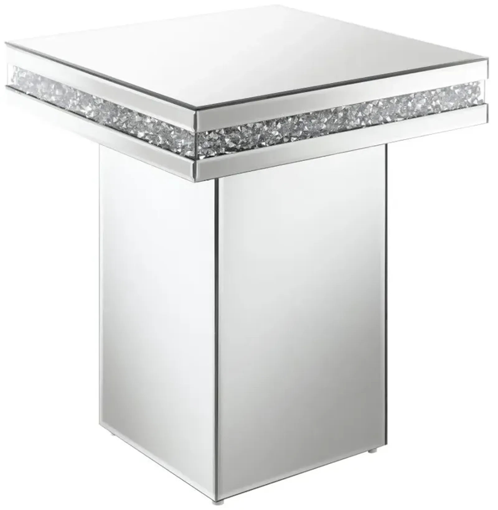 Elora Pedestal Square Top Accent Table Mirror