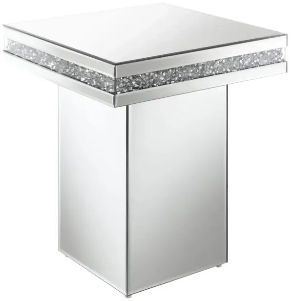 Elora Pedestal Square Top Accent Table Mirror