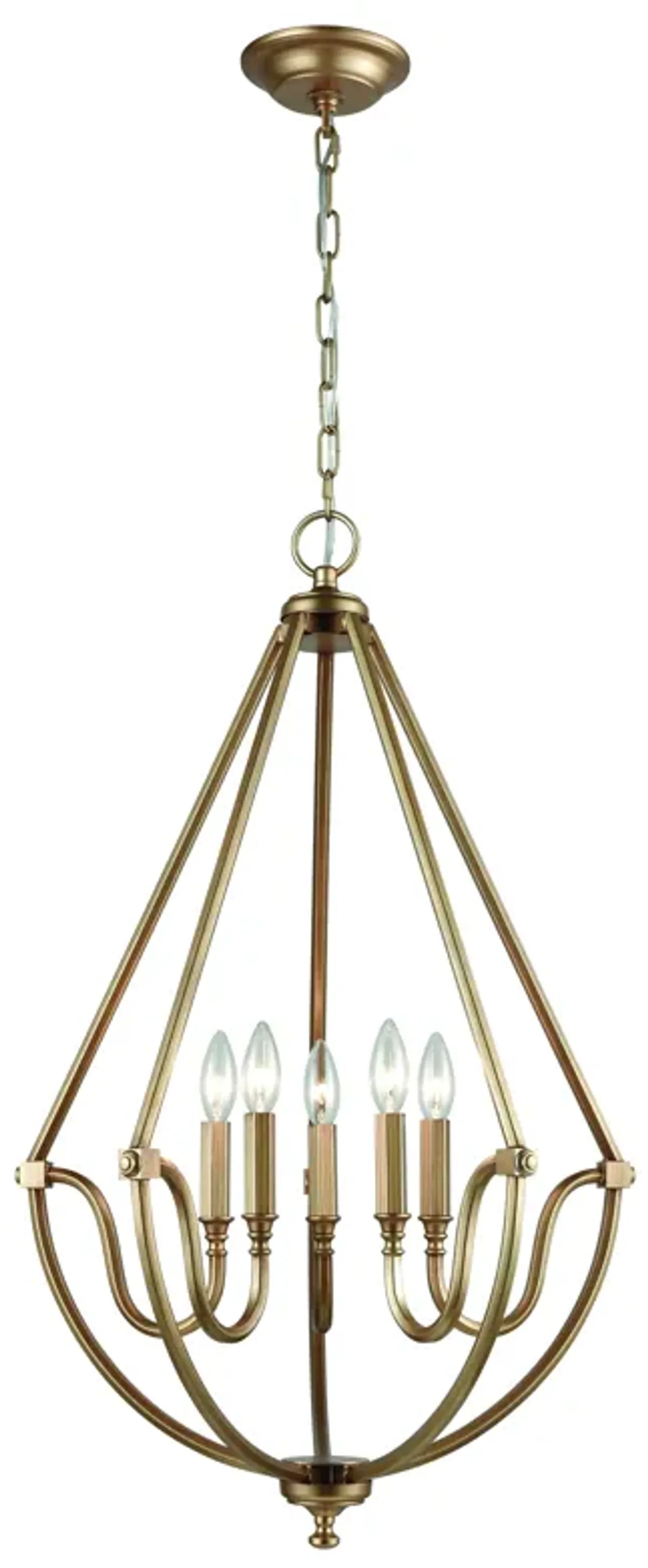 Stanton 22" Wide 5-Light Chandelier - Matte Gold