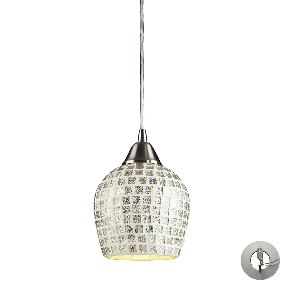 Fusion 5" Wide 1-Light Mini Pendant - Satin Nickel