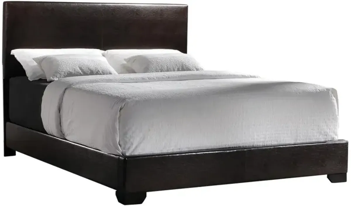 Conner Full Upholstered Panel Bed Dark Brown