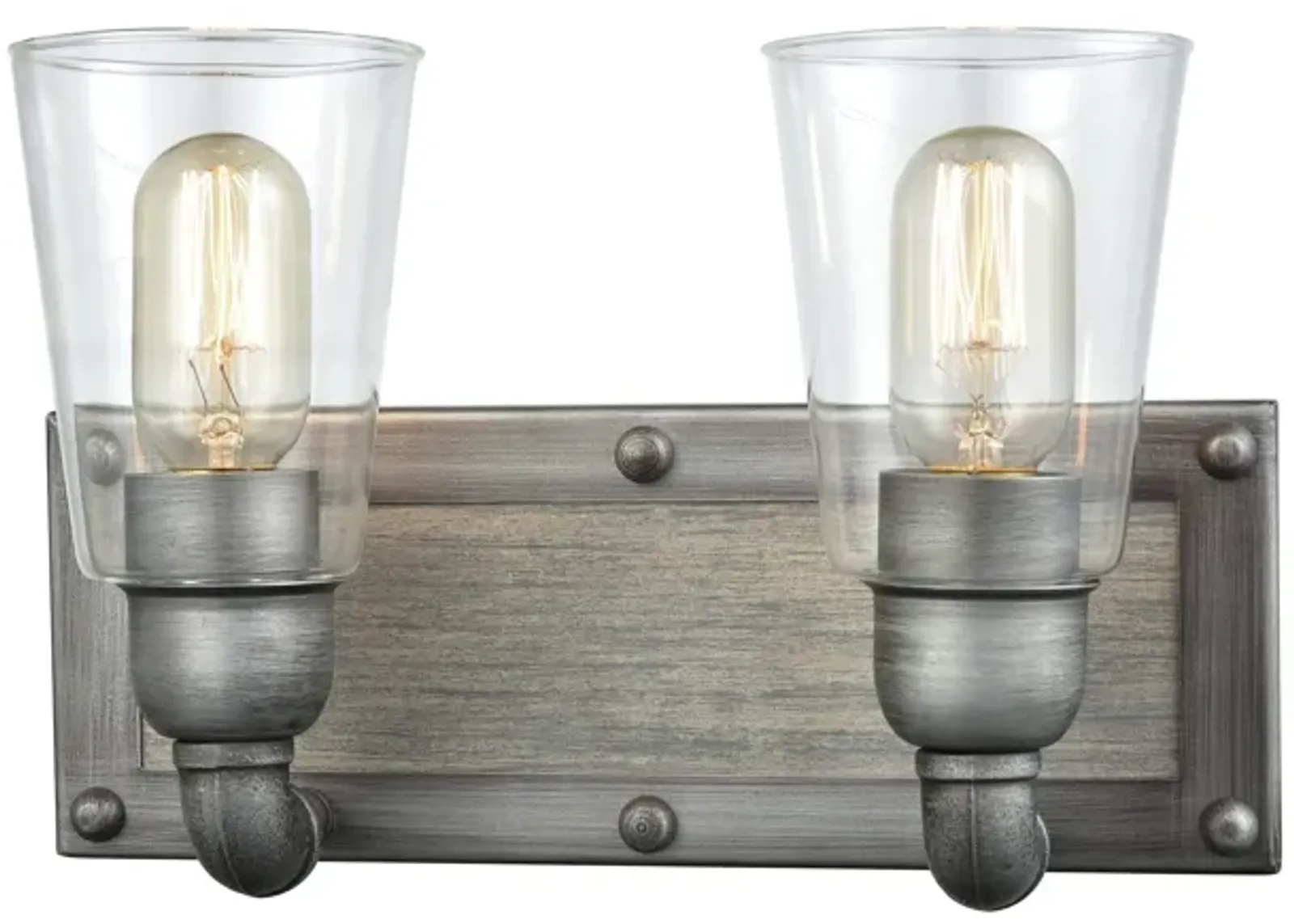 Platform 13" Wide 2-Light Vanity Light - Weathered Zinc