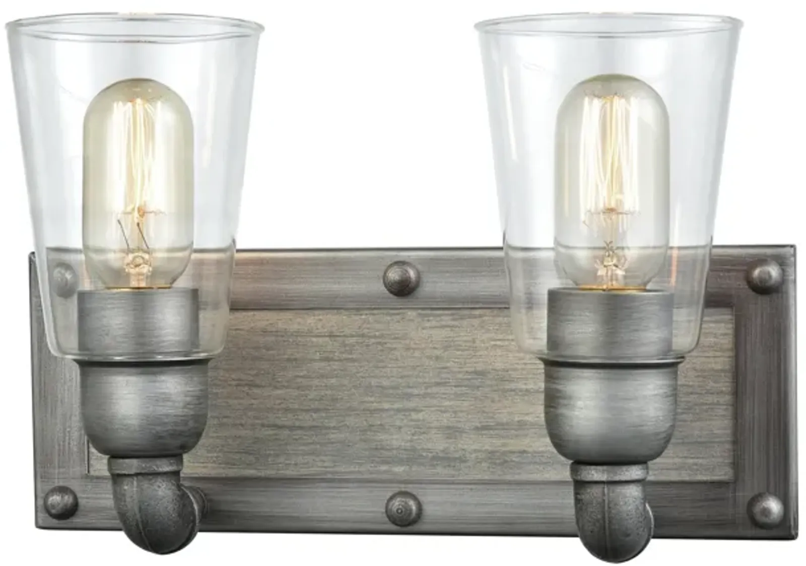 Platform 13" Wide 2-Light Vanity Light - Weathered Zinc