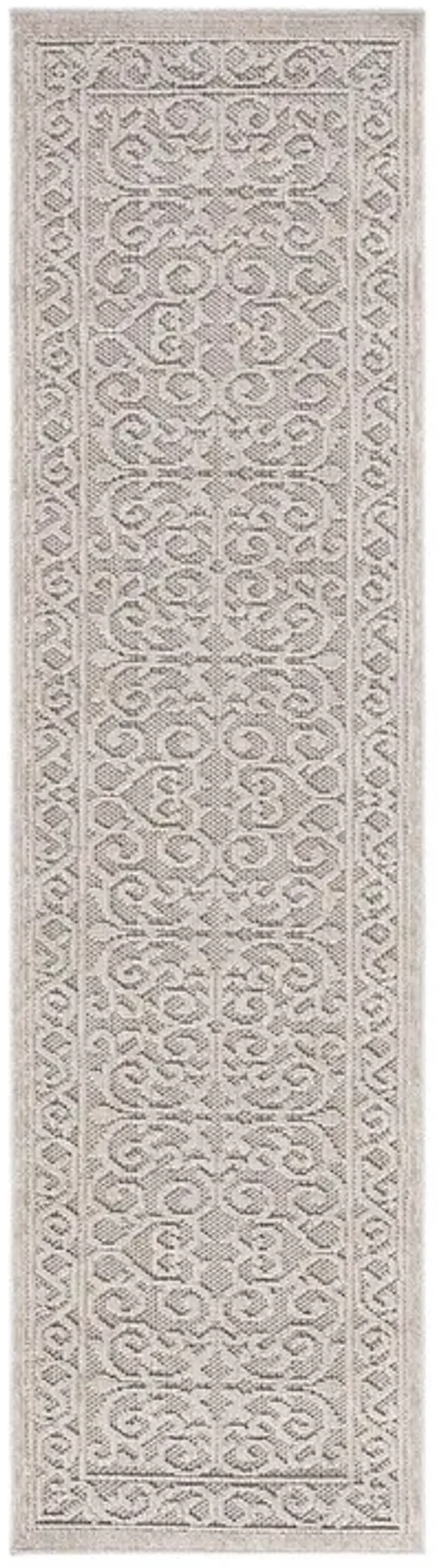 GLOBAL 204 Beige 2'-2' X 8' Runner Rug