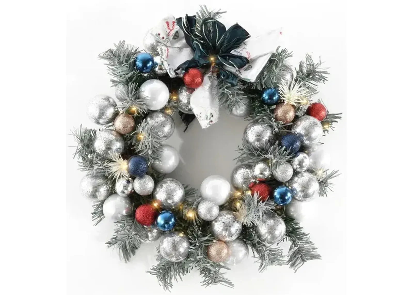 FAUX 20" PINE LED WREATH