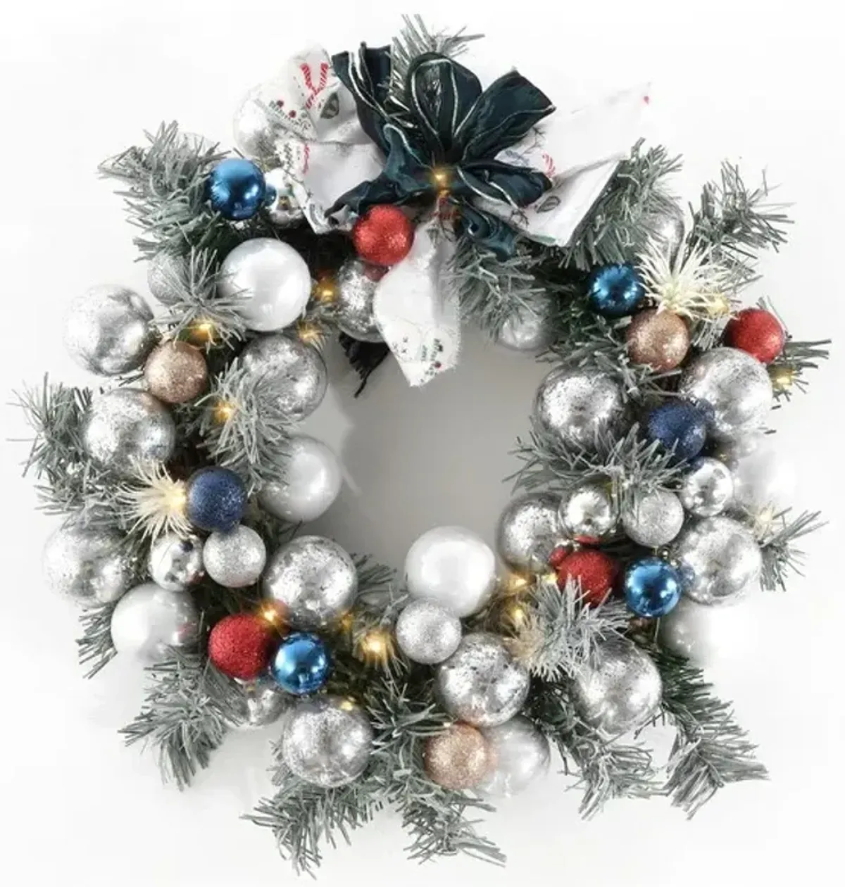 FAUX 20" PINE LED WREATH