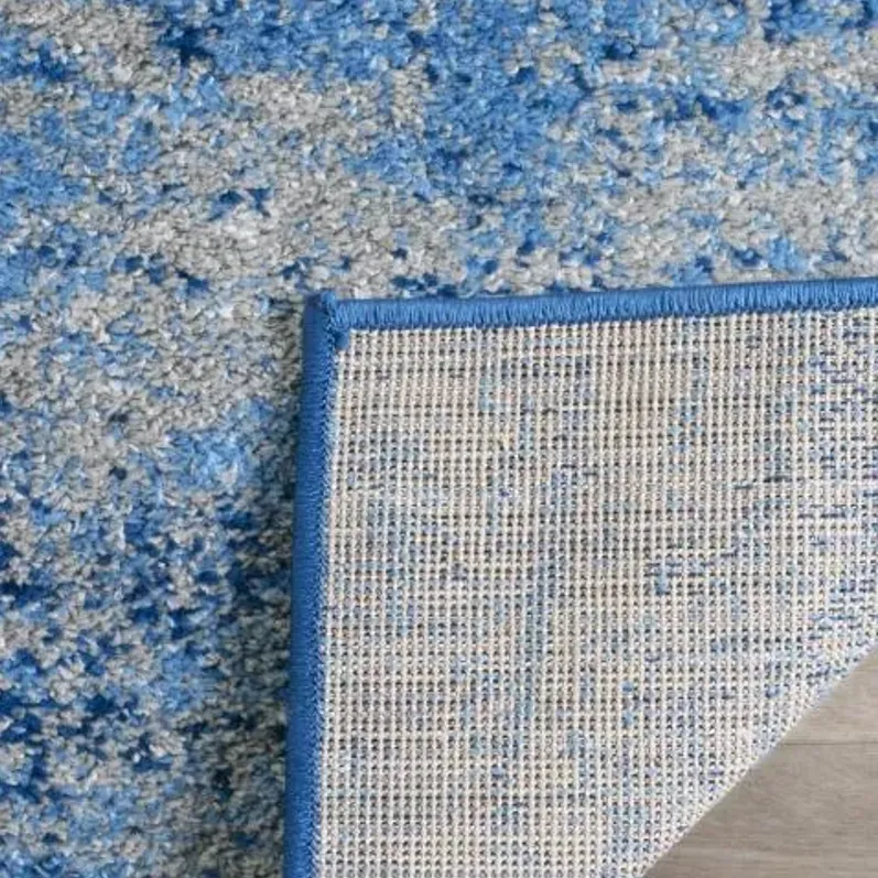 Adirondack Contemporary Silver / Blue 4' X 6' Powerloomed Rug