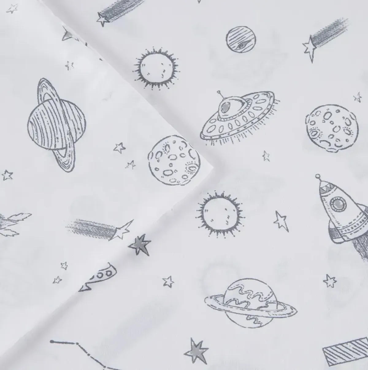 Mi Zone Printed Space Rocket Microfiber Sheet Set