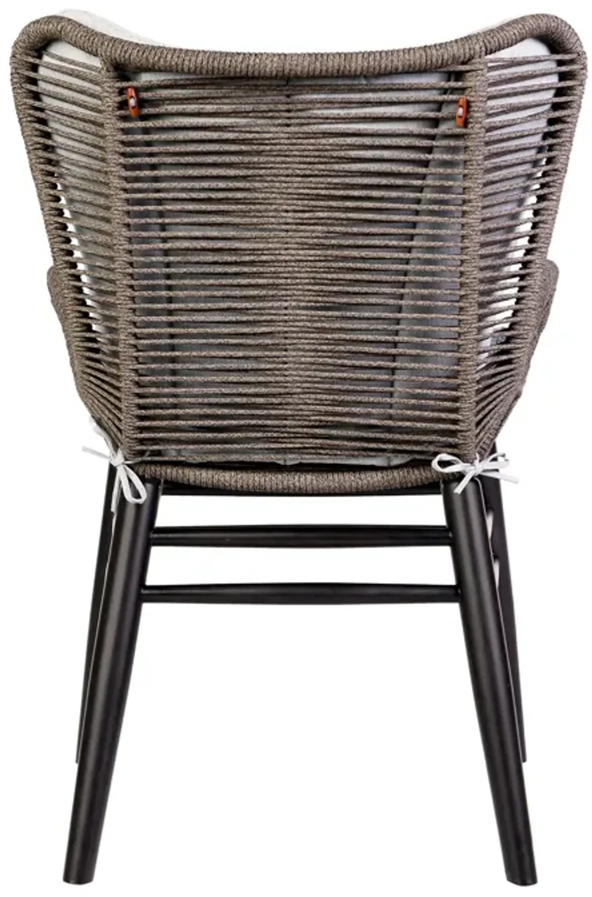 Fanny Outdoor Patio Dining Chair in Dark Eucalyptus Wood and Truffle Rope