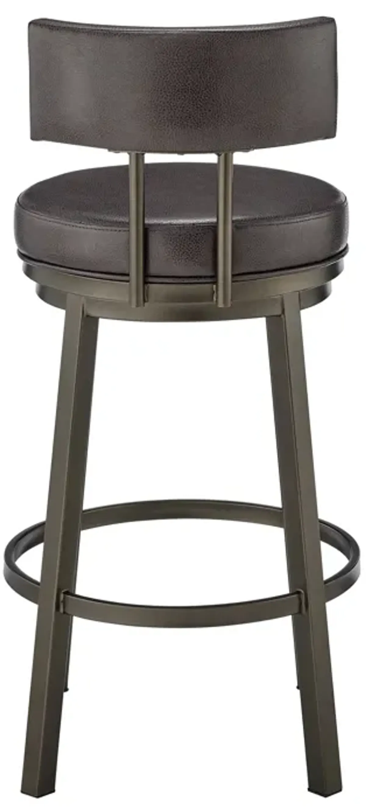 Dalza Swivel Counter or Bar Stool in Mocha Finish with Brown Faux Leather