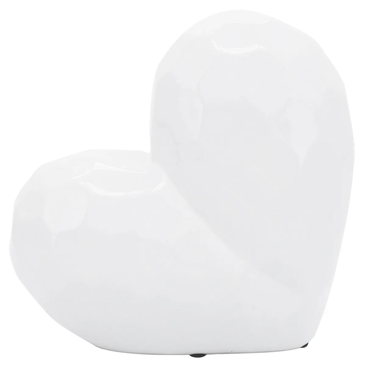 White Ceramic Heart, 8"