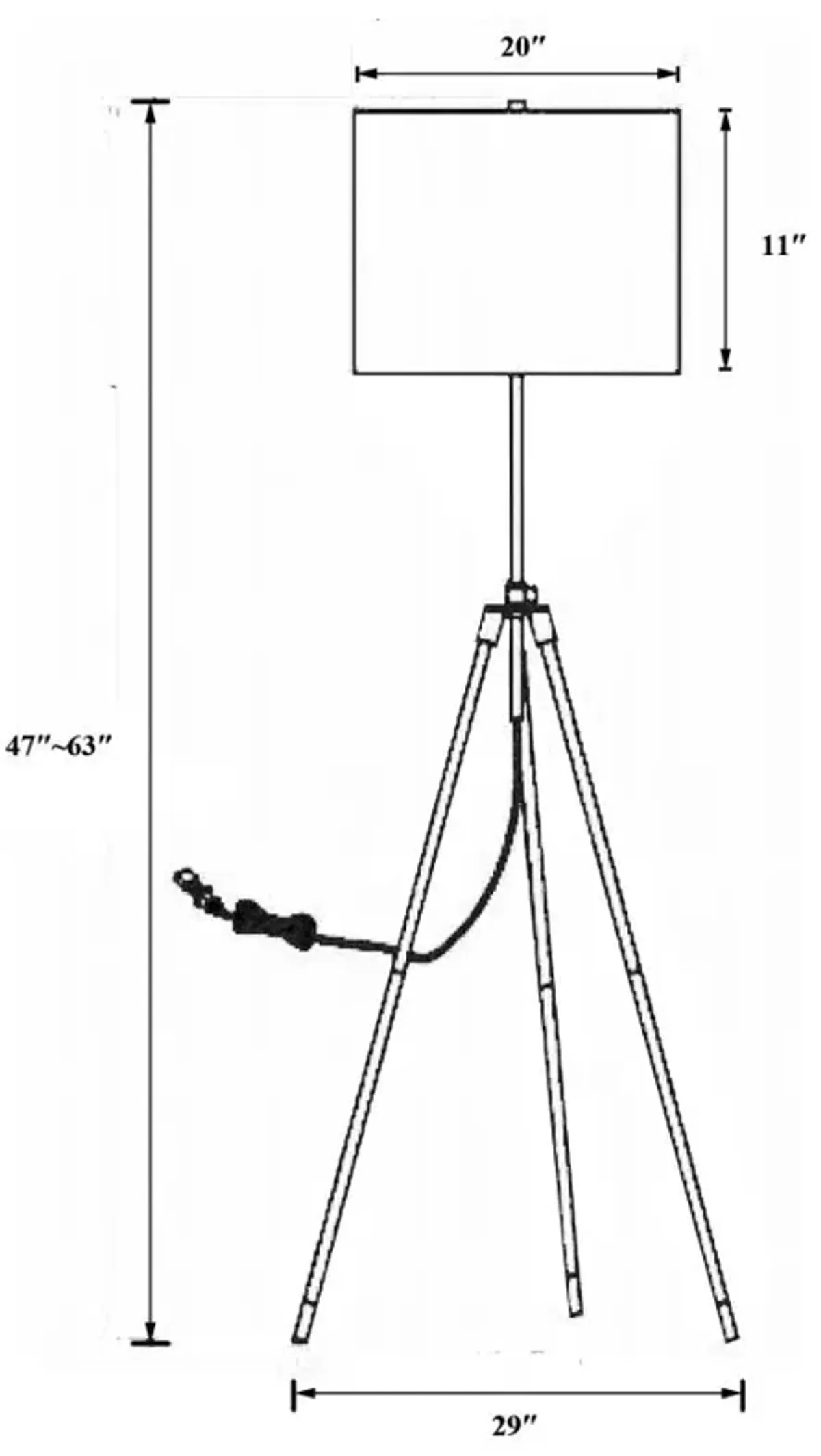 Zabka Tripod Floor Lamp Black and Gold