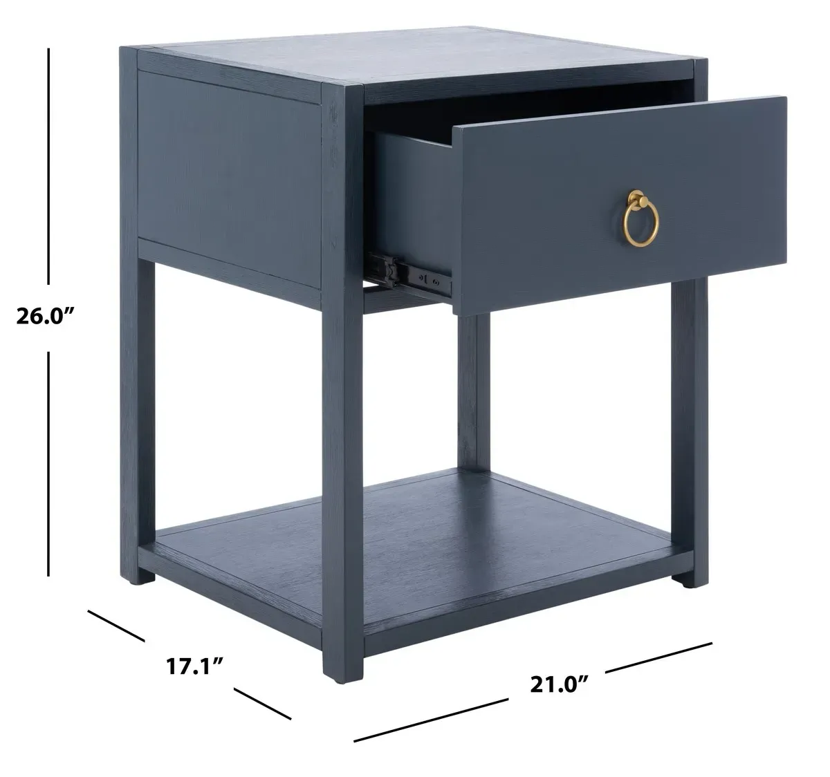 YUDI 1 DRAWER 1 SHELF NIGHTSTAND