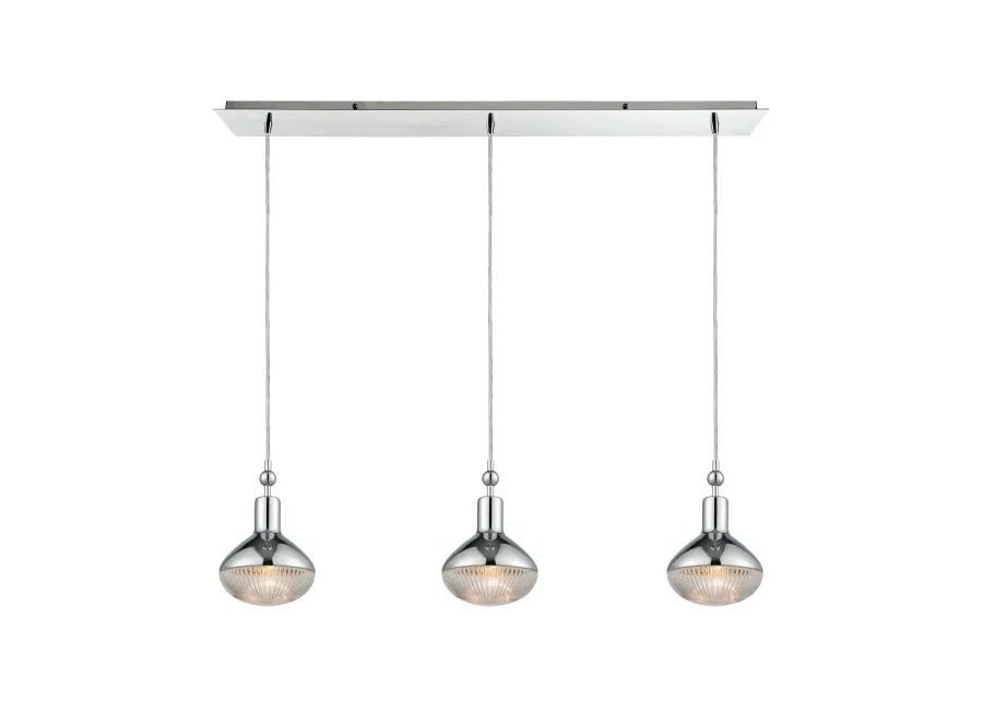 Ravette 36" Wide 3-Light Mini Pendant - Polished Chrome