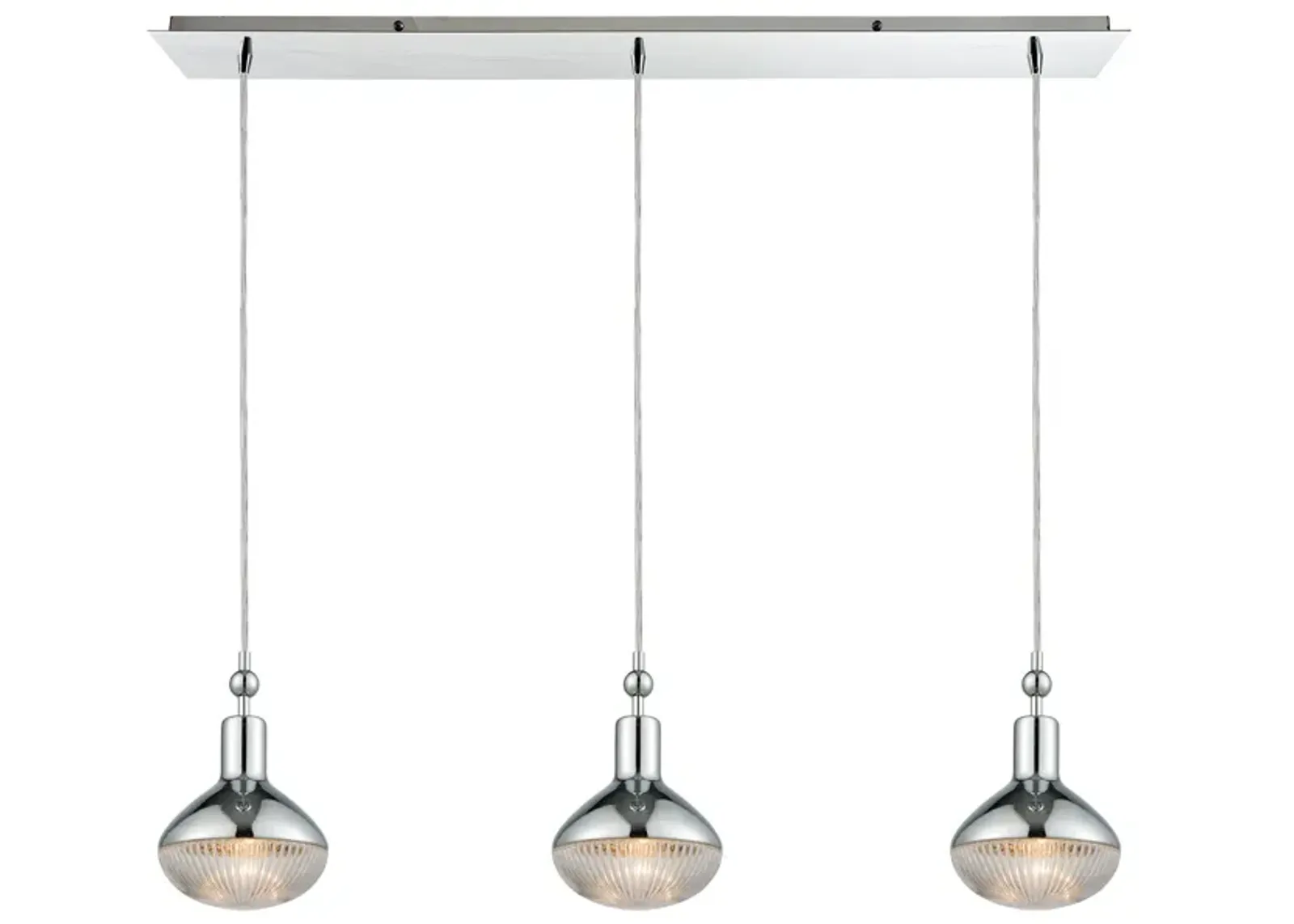 Ravette 36" Wide 3-Light Mini Pendant - Polished Chrome