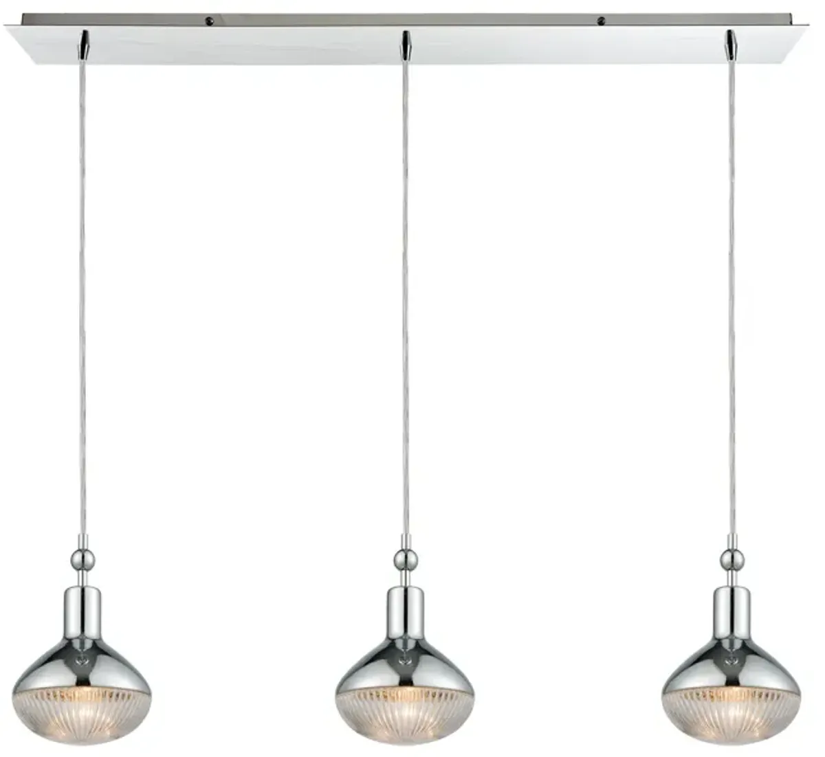 Ravette 36" Wide 3-Light Mini Pendant - Polished Chrome