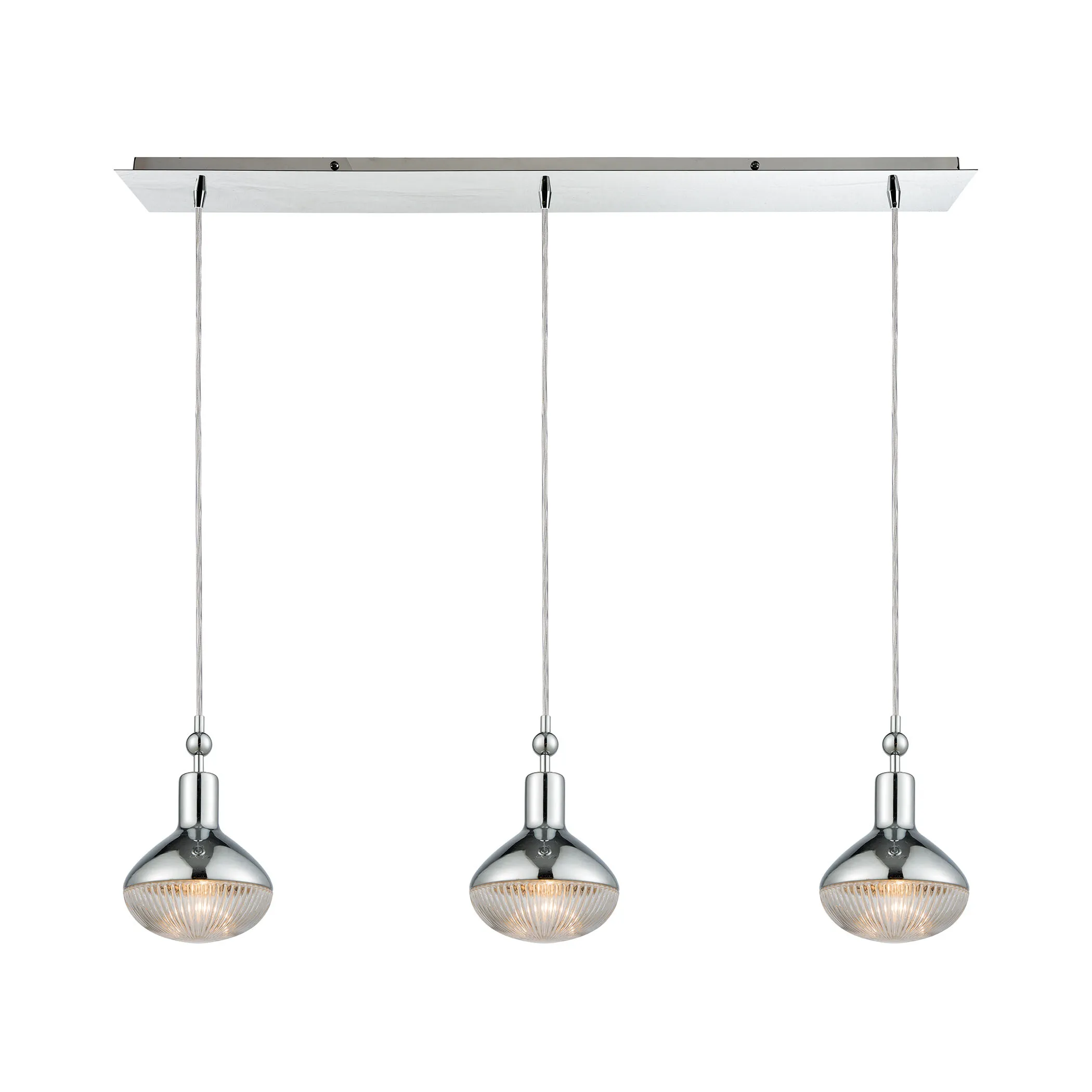 Ravette 36" Wide 3-Light Mini Pendant - Polished Chrome