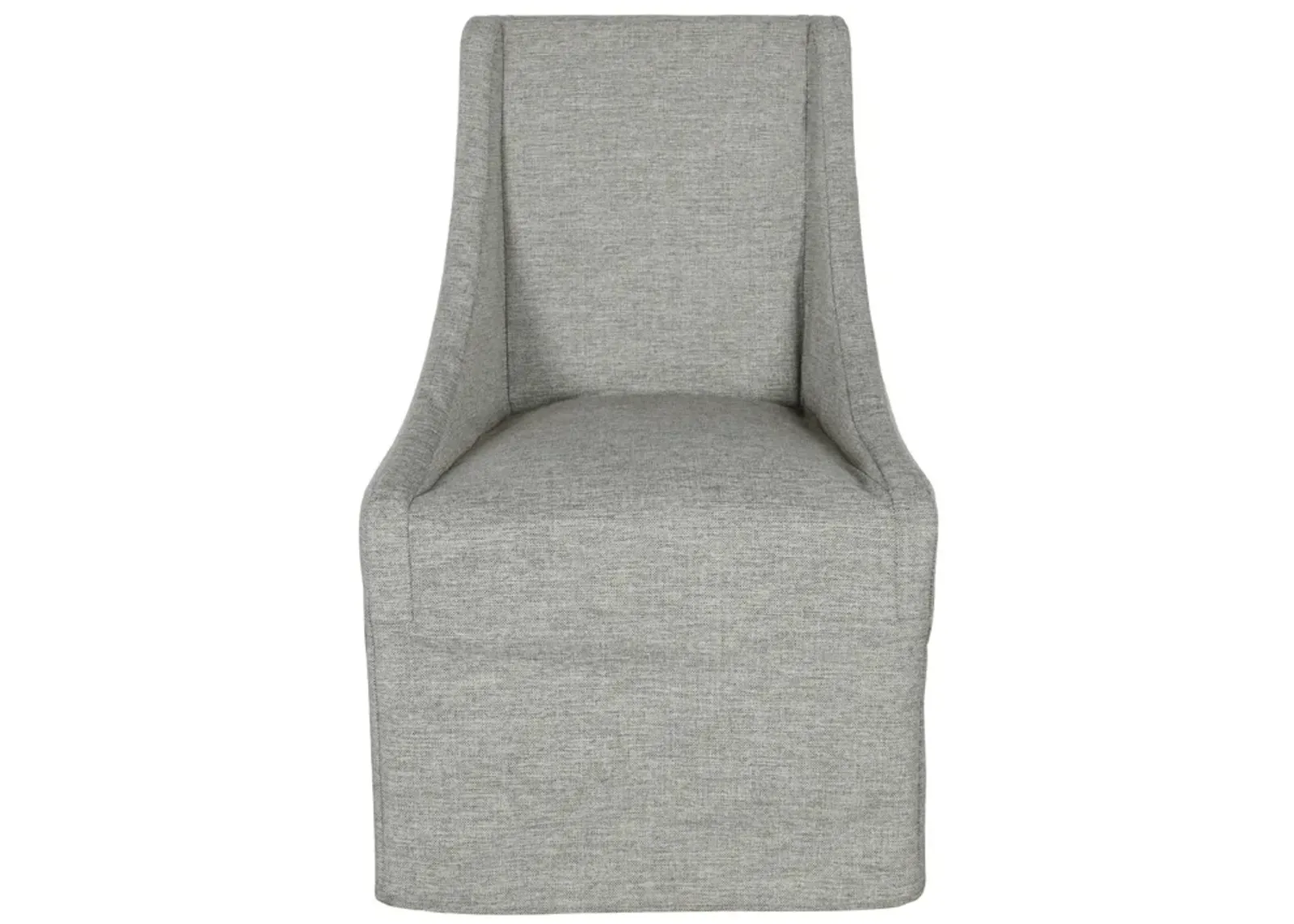 Warwick Upholstered Rolling Dining Chair in Gray