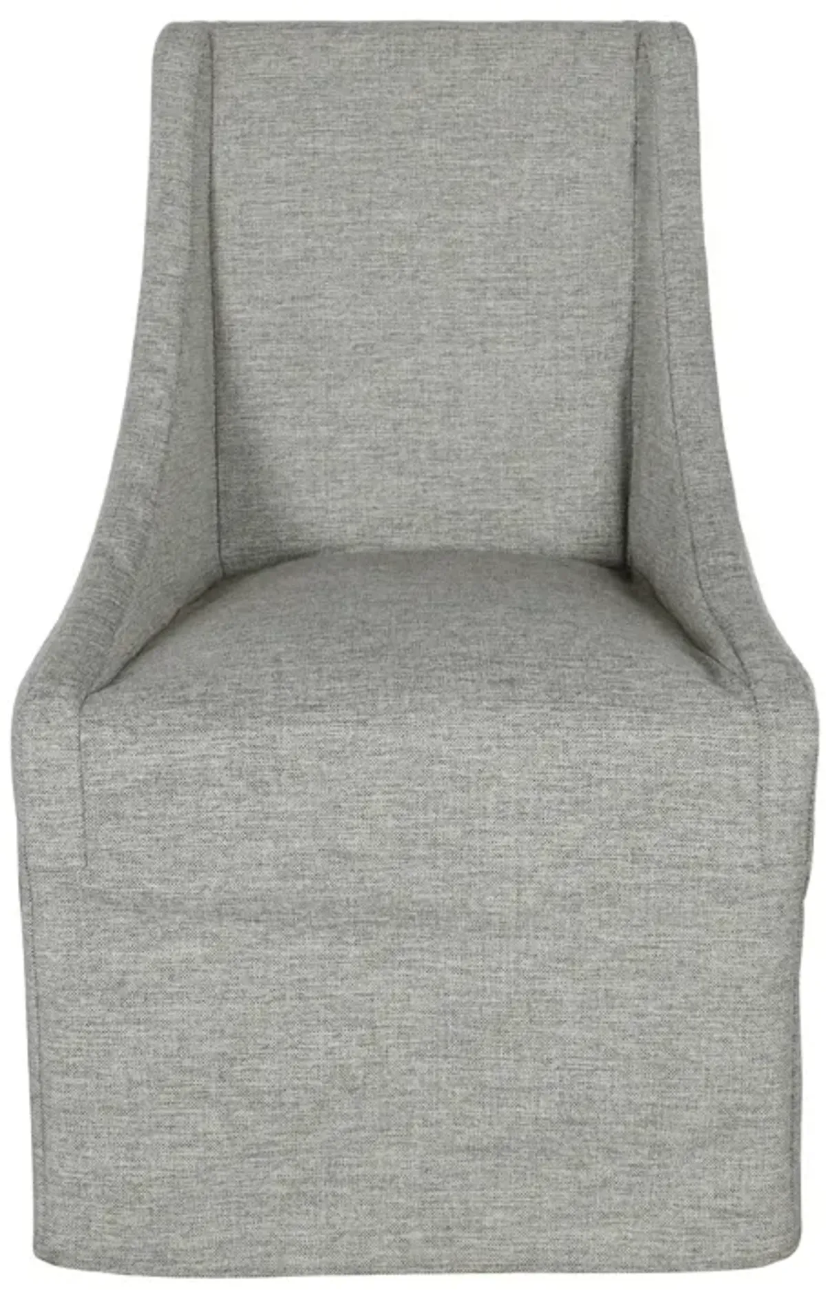 Warwick Upholstered Rolling Dining Chair in Gray