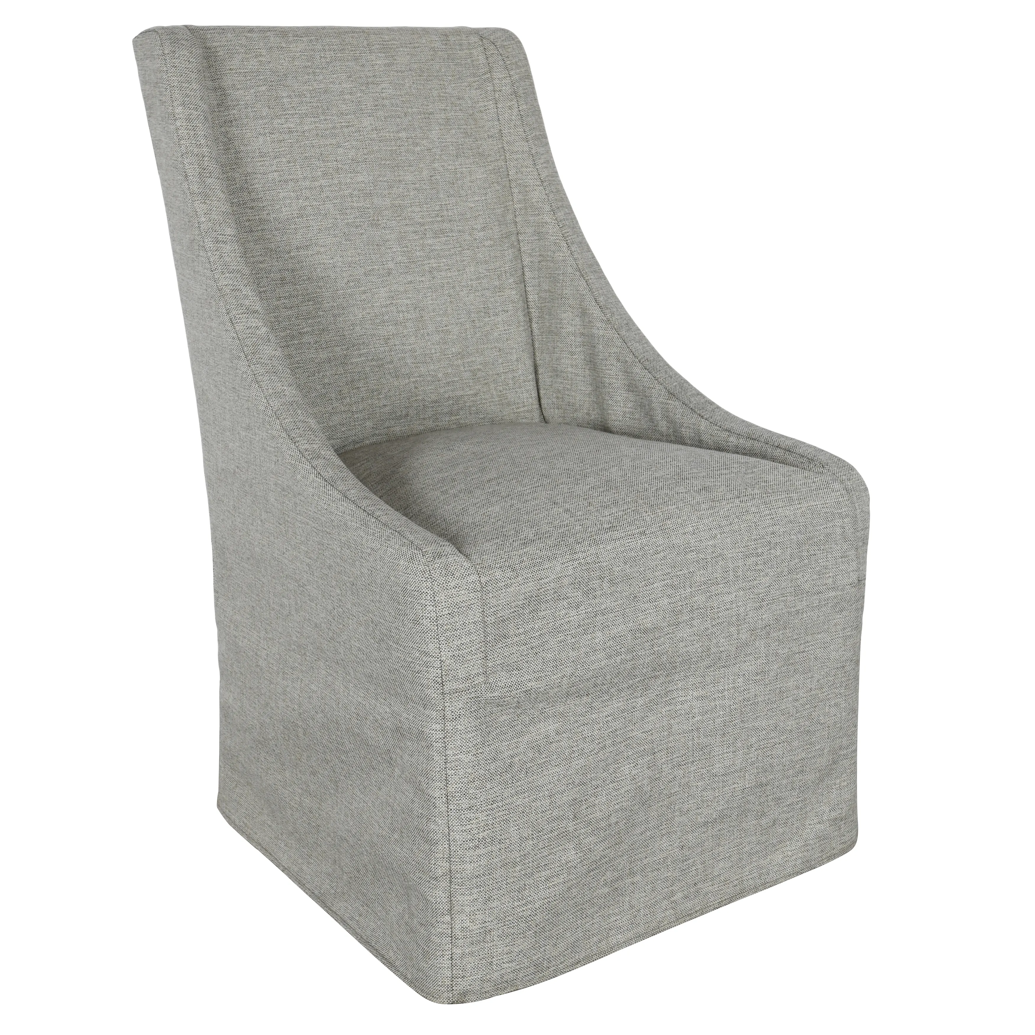 Warwick Upholstered Rolling Dining Chair in Gray