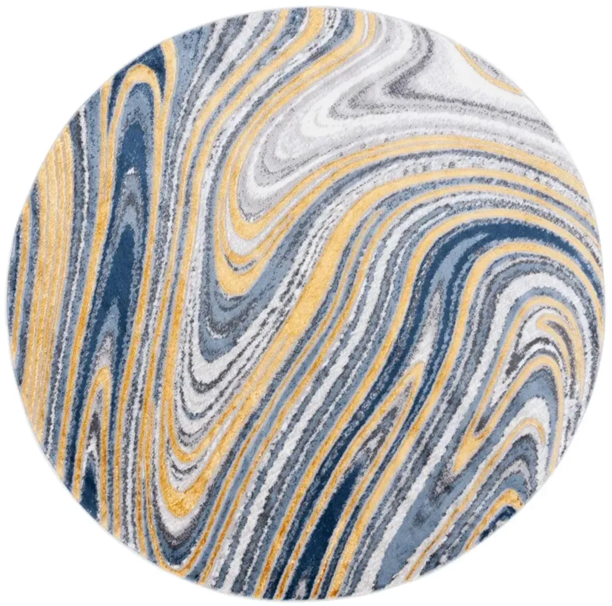 AMELIA 715 BLUE  6'-7' X 6'-7' Round Round Rug