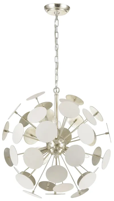 Modish 21" Wide 6-Light Chandelier - Matte White