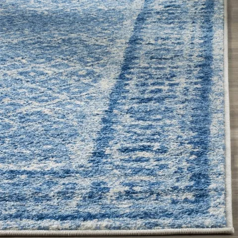 Adirondack Contemporary Silver / Blue 6' X 9' Powerloomed Rug