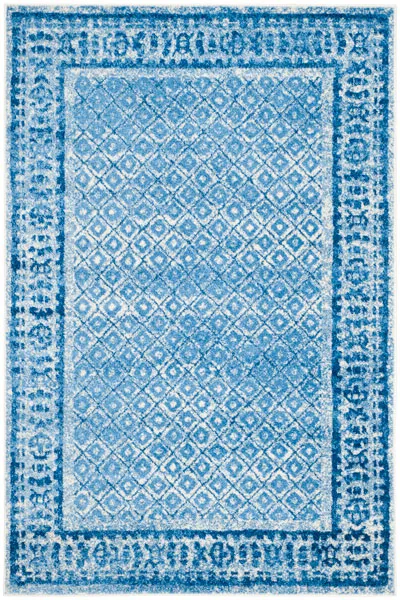 Adirondack Contemporary Silver / Blue 6' X 9' Powerloomed Rug