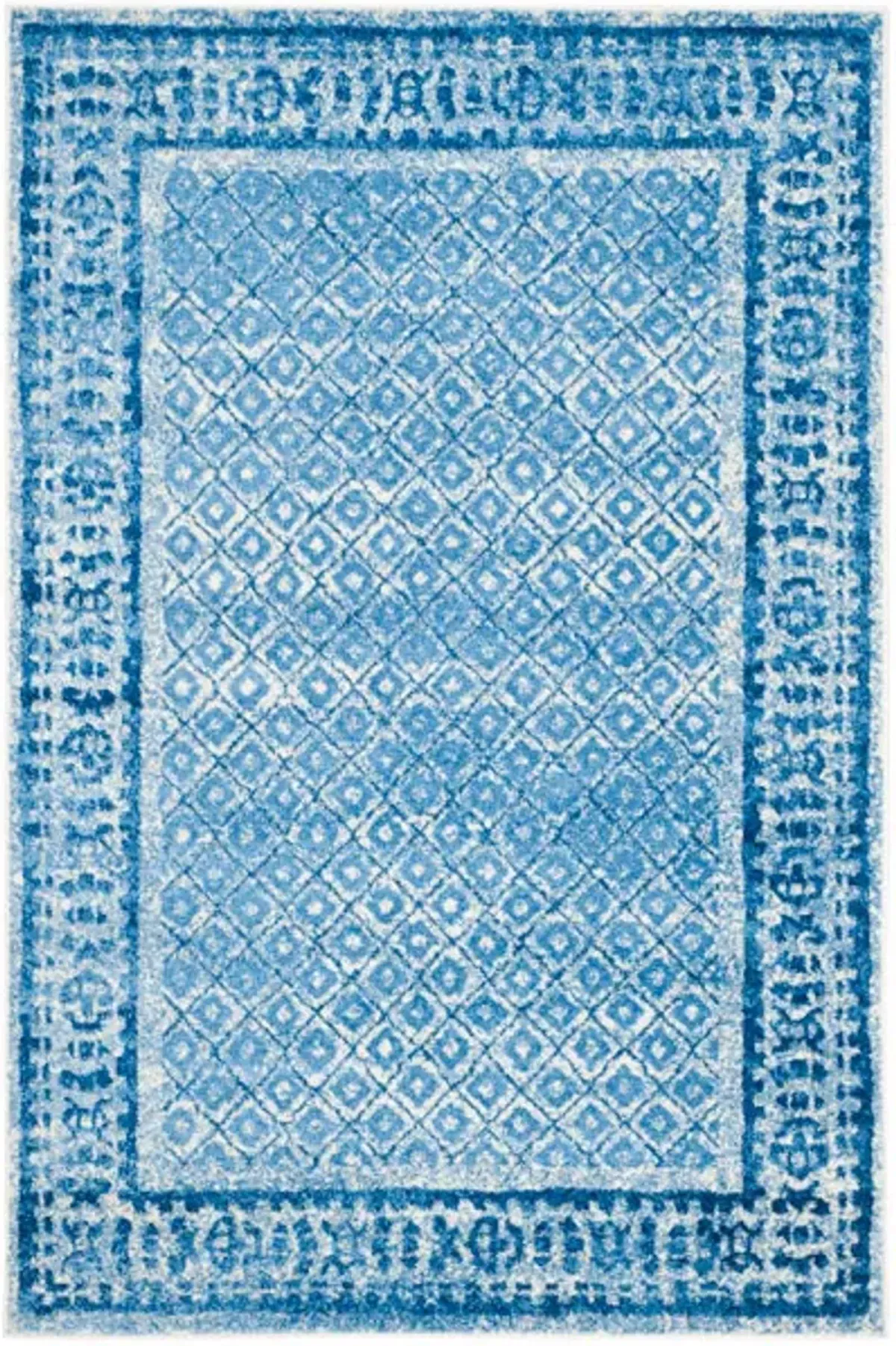 Adirondack Contemporary Silver / Blue 6' X 9' Powerloomed Rug