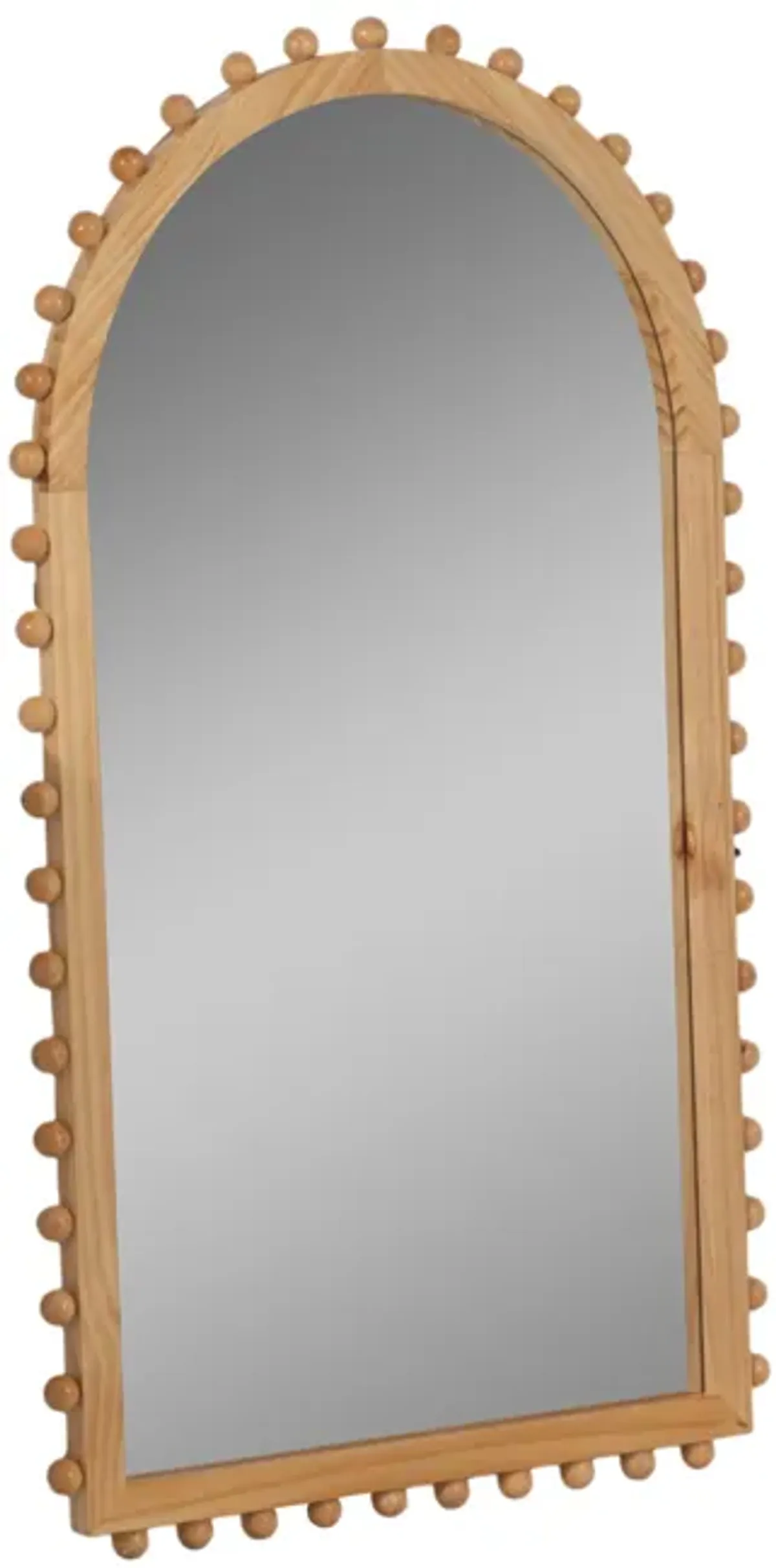 Wood, 24x39 Beaded Arch Mirror, Natural