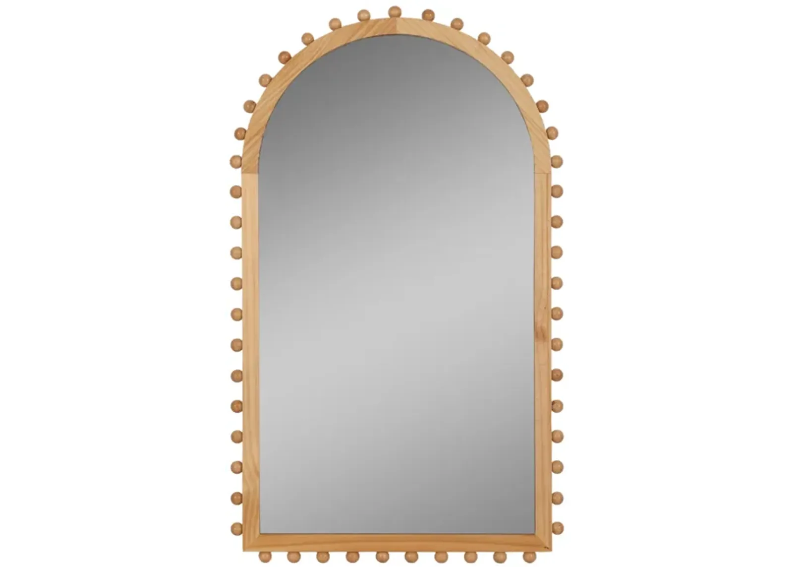 Wood, 24x39 Beaded Arch Mirror, Natural